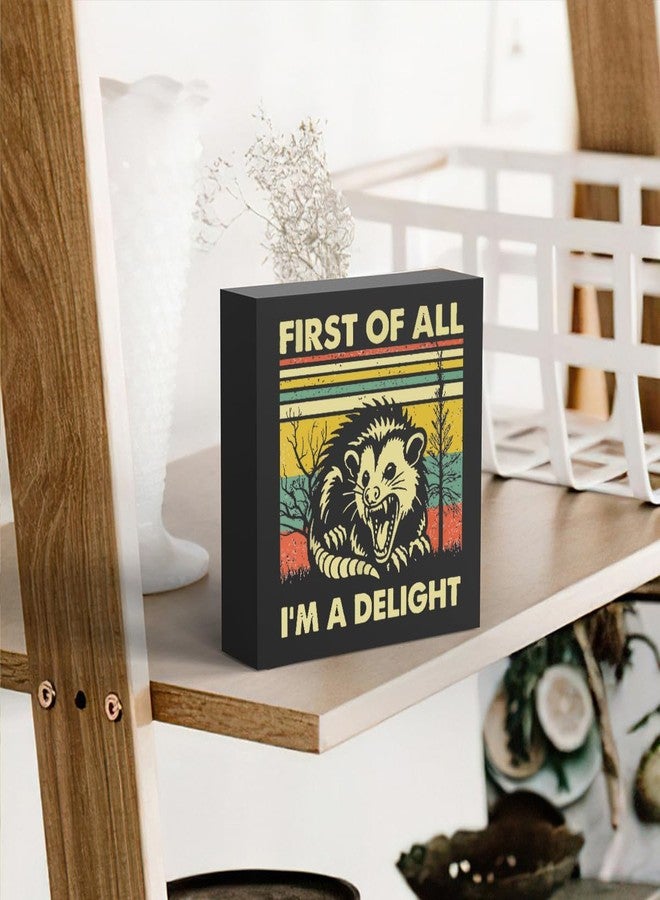 FXEFXE Funny Opossum Decor Opossum Gifts for Women Men Funny Opossum Room Decor Opossum Lovers Gifts Sarcastic Office Gifts Wooden Box Sign for Home Office Bedroom Bathroom Table Shelf Desk Decor - Image 4